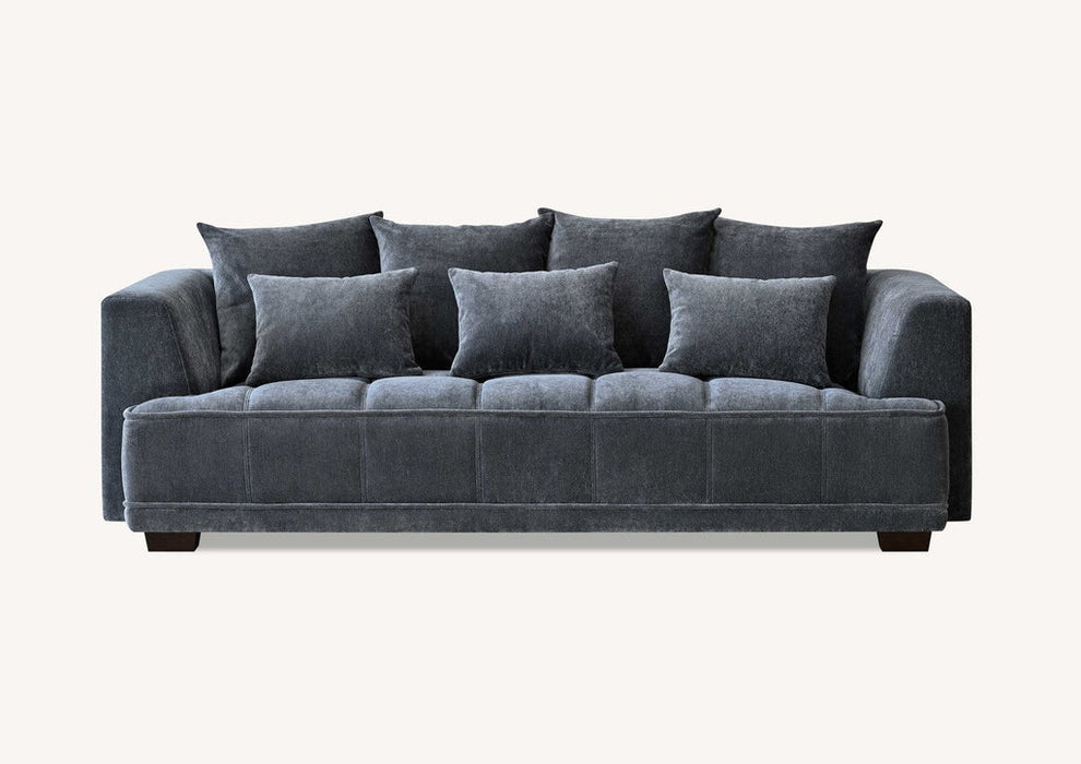 Aluxo Gramercy Group In Steel Velvet 3 Seater