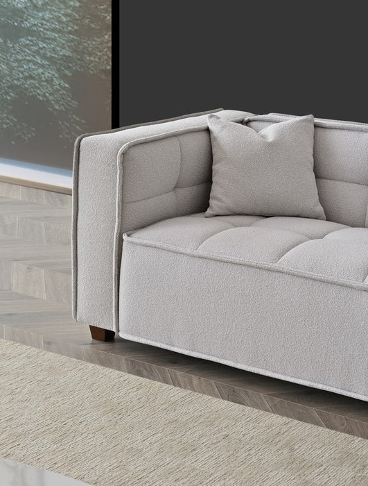 Aluxo Murray Sofa Range In Putty Boucle Fabric 3 Seater