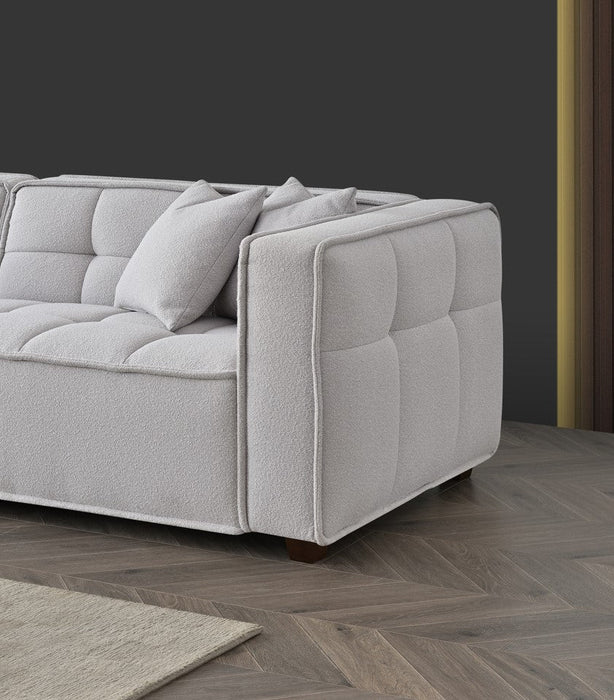 Aluxo Murray Sofa Range In Putty Boucle Fabric 3 Seater