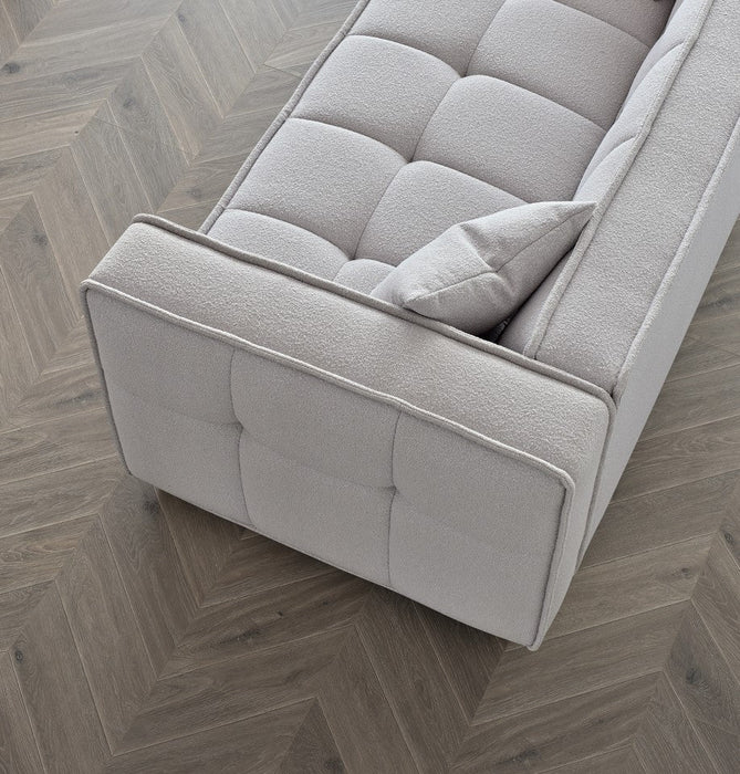 Aluxo Murray Sofa Range In Putty Boucle Fabric 3 Seater