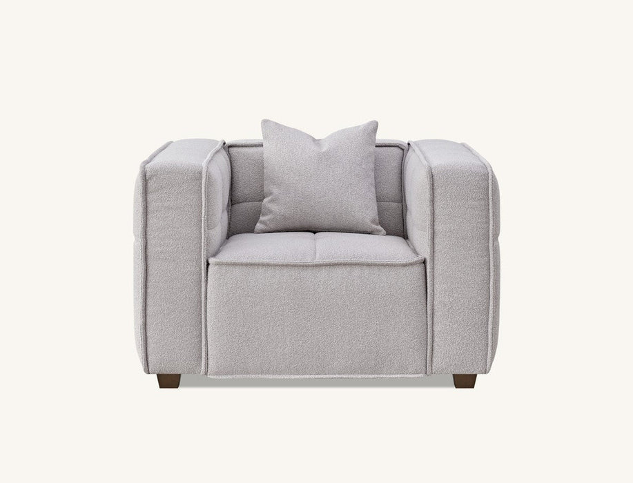 Aluxo Murray Sofa Range In Putty Boucle Fabric 3 Seater