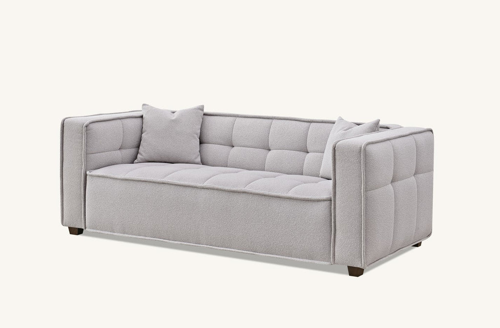 Aluxo Murray Sofa Range In Putty Boucle Fabric 3 Seater