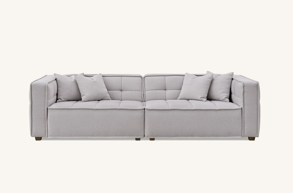 Aluxo Murray Sofa Range In Putty Boucle Fabric 3 Seater