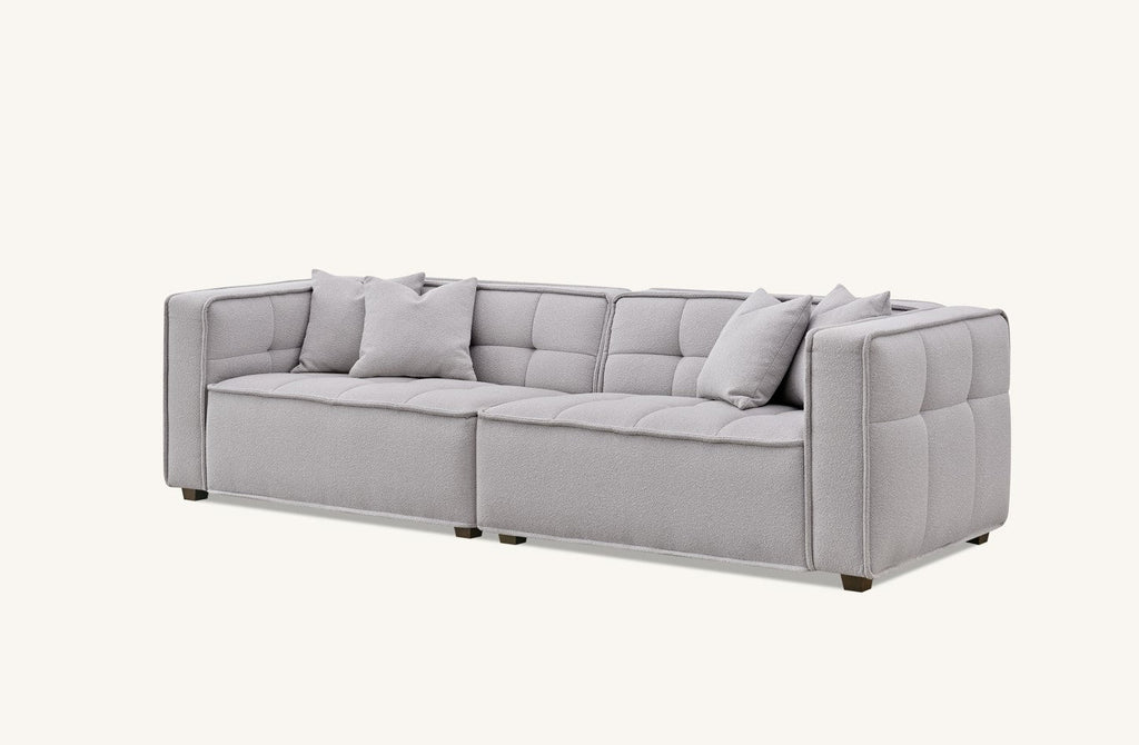 Aluxo Murray Sofa Range In Putty Boucle Fabric 3 Seater