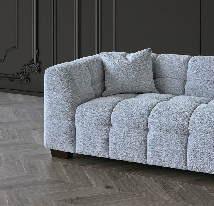 Aluxo Tribeca Sofa Range In Pearl Boucle Fabric 4 Seater