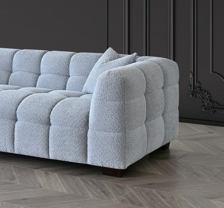 Aluxo Tribeca Sofa Range In Pearl Boucle Fabric 4 Seater