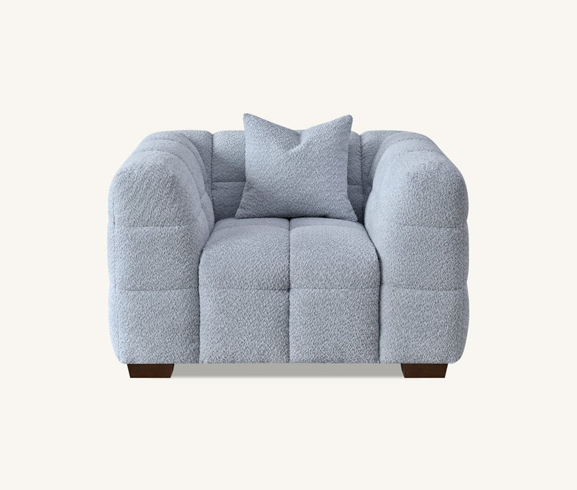 Aluxo Tribeca Sofa Range In Pearl Boucle Fabric 4 Seater