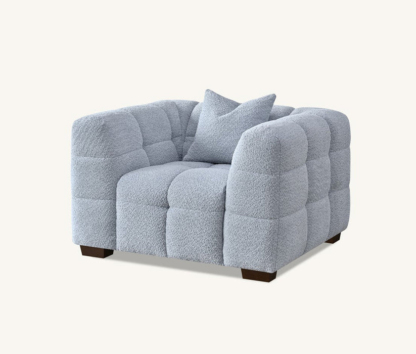 Aluxo Tribeca Sofa Range In Pearl Boucle Fabric 3 Seater