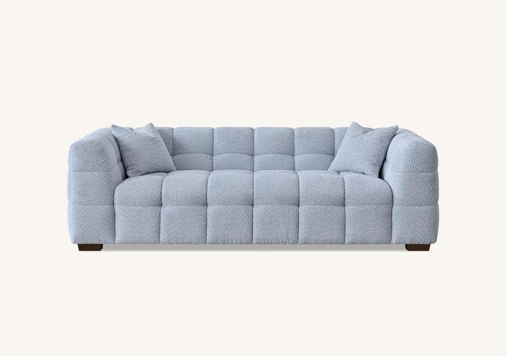 Aluxo Tribeca Sofa Range In Pearl Boucle Fabric 4 Seater