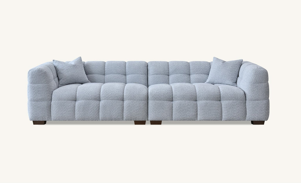 Aluxo Tribeca Sofa Range In Pearl Boucle Fabric 3 Seater