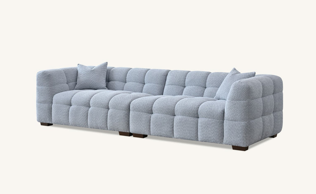 Aluxo Tribeca Sofa Range In Pearl Boucle Fabric 3 Seater