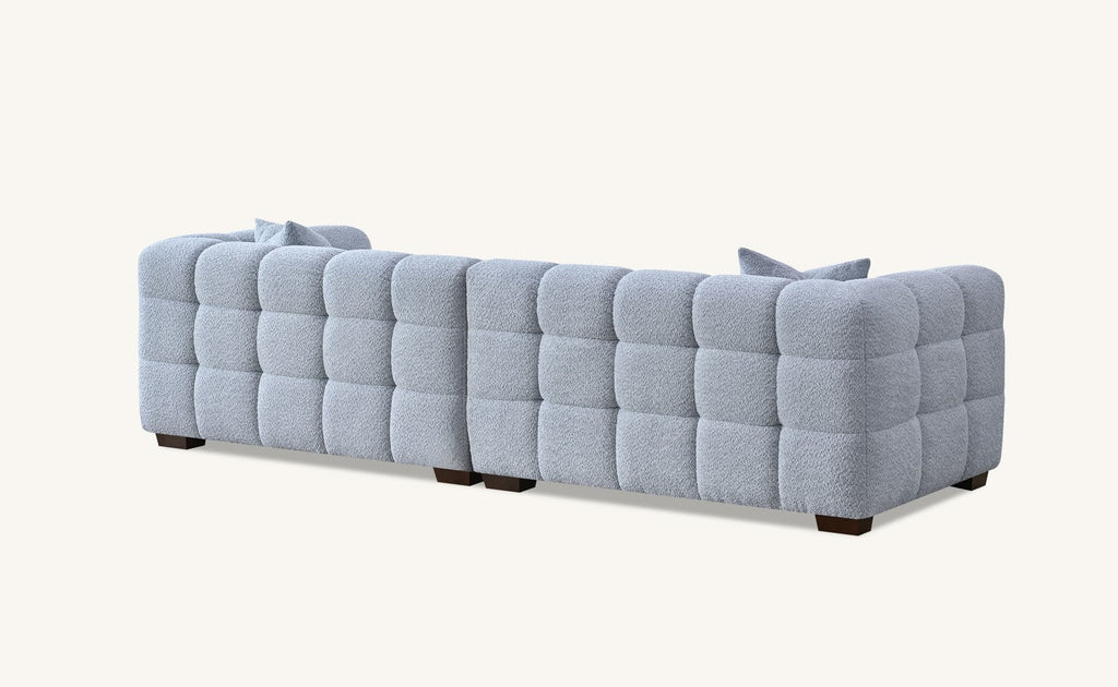 Aluxo Tribeca Sofa Range In Pearl Boucle Fabric 4 Seater