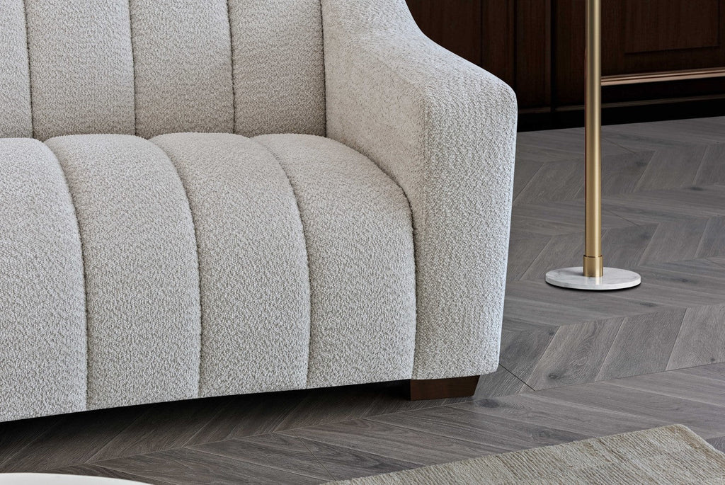 Aluxo Astoria 3 Seater Sofa In Oatmeal Boucle Fabric