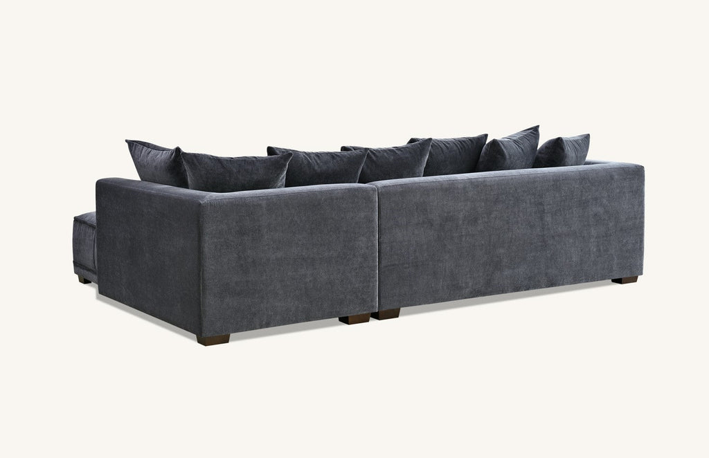 Aluxo Gramercy Group In Steel Velvet 3 Seater