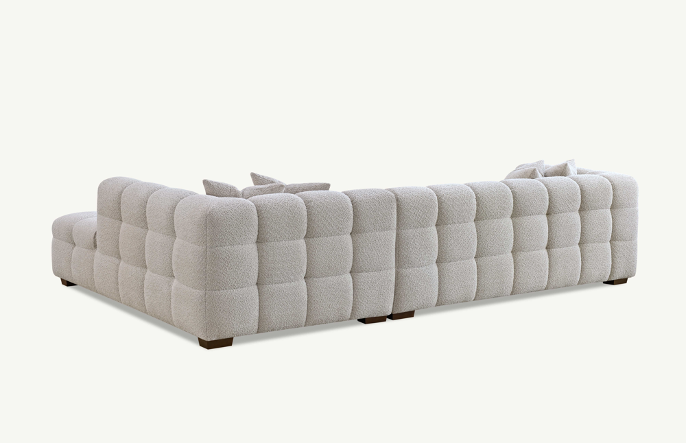 Aluxo Tribeca Corner Group In Oatmeal Boucle Fabric