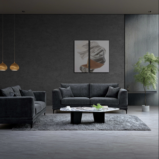 ALUXO® Lenox Sofa Range in Steel Velvet