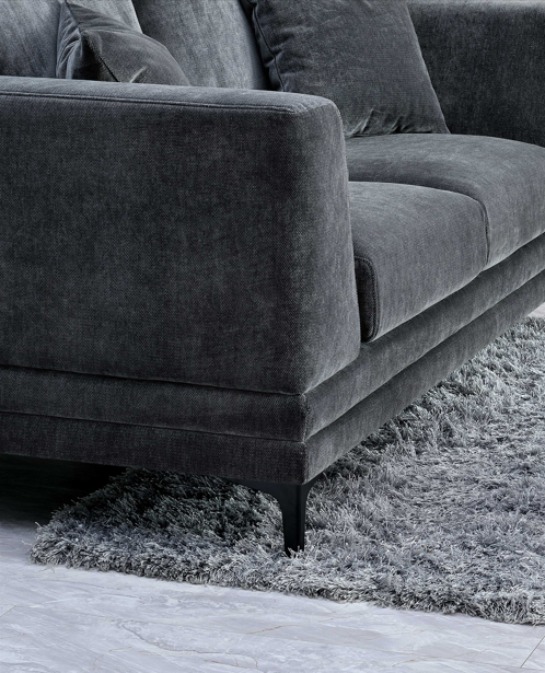 ALUXO® Lenox Sofa Range in Steel Velvet