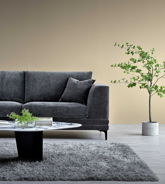 Aluxo Lenox Sofa Range In Steel Velvet 2 Seater