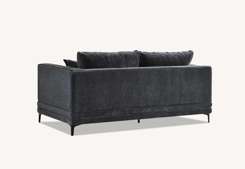 Aluxo Lenox Sofa Range In Steel Velvet 2 Seater