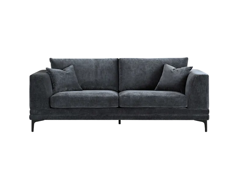 ALUXO® Lenox Sofa Range in Steel Velvet