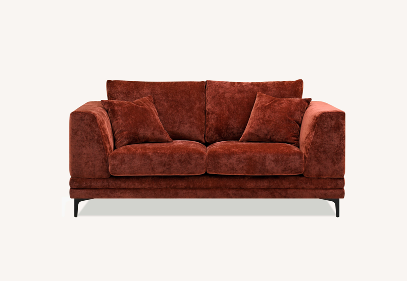 Aluxo Lenox Sofa Range In Rust Velvet 3 Seater