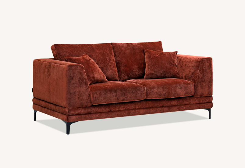 Aluxo Lenox Sofa Range In Rust Velvet 3 Seater