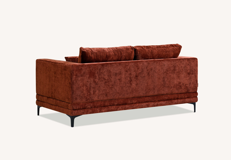 Aluxo Lenox Sofa Range In Rust Velvet 3 Seater