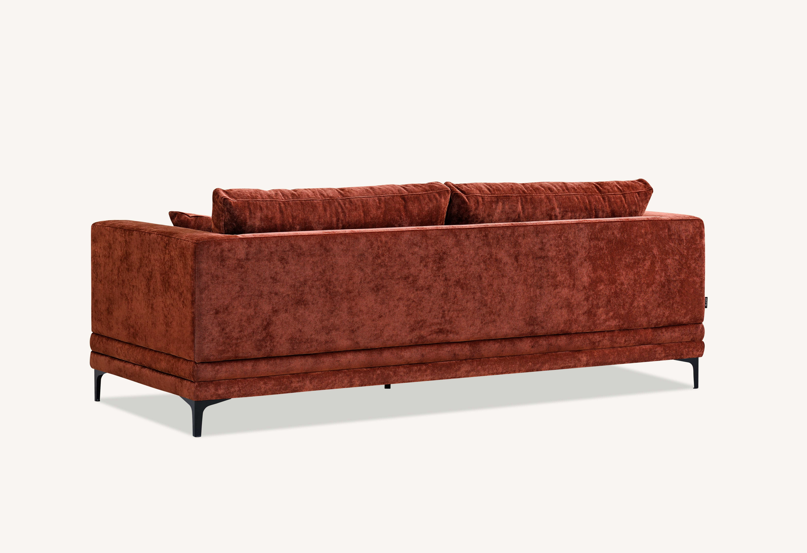 Aluxo Lenox Sofa Range In Rust Velvet 3 Seater