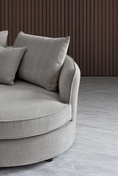 Aluxo Rubin Corner Chaise In Pebble Boucle