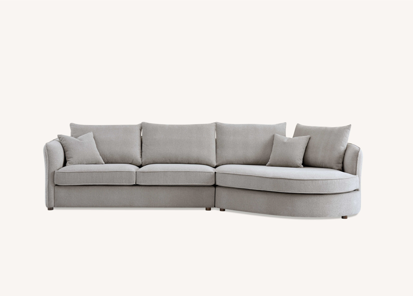 Aluxo Rubin Corner Chaise In Pebble Boucle