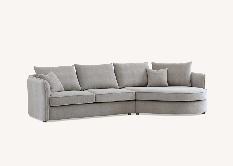 Aluxo Rubin Corner Chaise In Pebble Boucle