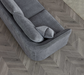 ALUXO® Rubin Corner Chaise in Charcoal Boucle