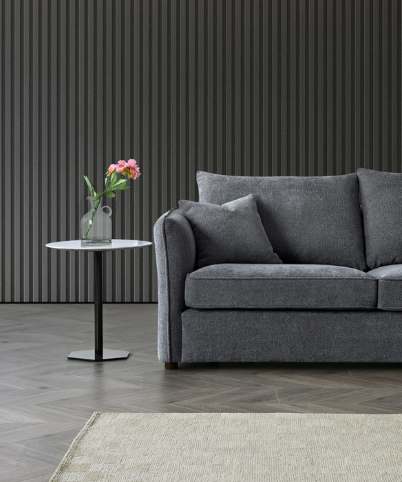 ALUXO® Rubin Corner Chaise in Charcoal Boucle