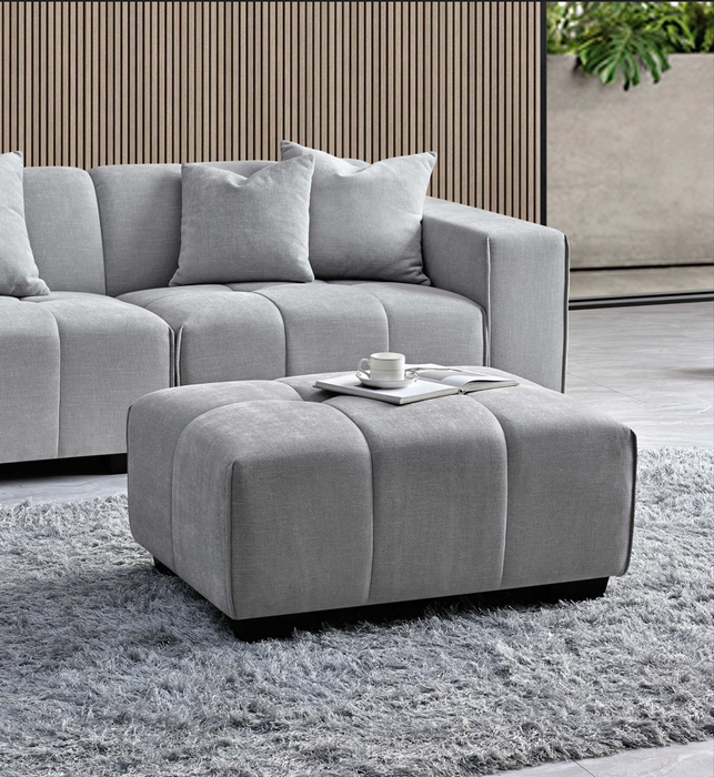 ALUXO® Leonard Left Hand Corner Group in Cloudy Grey Boucle