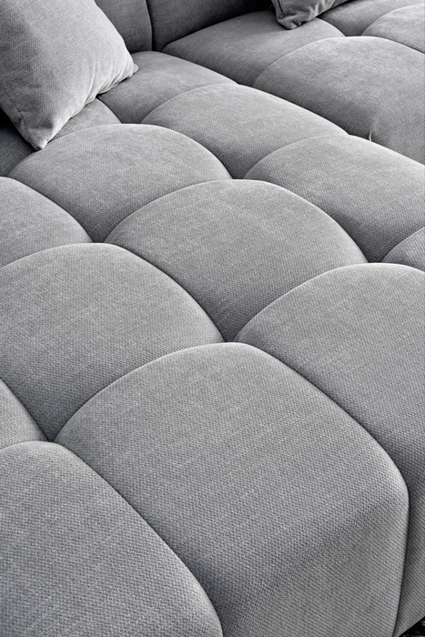 ALUXO® Leonard Left Hand Corner Group in Cloudy Grey Boucle