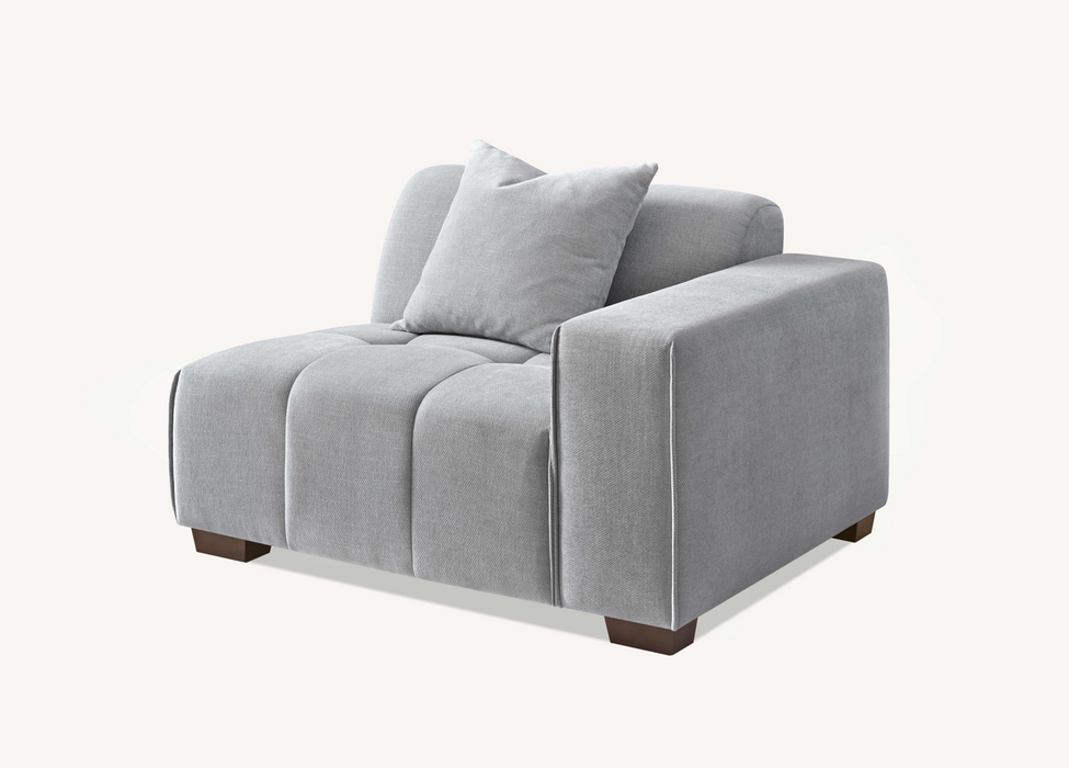 ALUXO® Leonard Left Hand Corner Group in Cloudy Grey Boucle