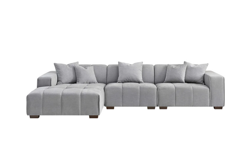 ALUXO® Leonard Left Hand Corner Group in Cloudy Grey Boucle