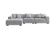 ALUXO® Leonard Left Hand Corner Group in Cloudy Grey Boucle
