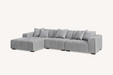 ALUXO® Leonard Left Hand Corner Group in Cloudy Grey Boucle