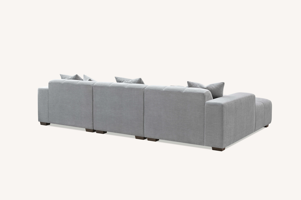 ALUXO® Leonard Left Hand Corner Group in Cloudy Grey Boucle