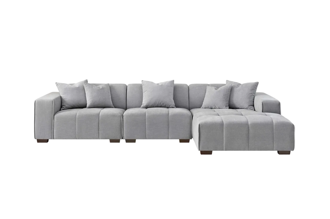 ALUXO® Leonard Right Hand Corner Group in Cloudy Grey Boucle