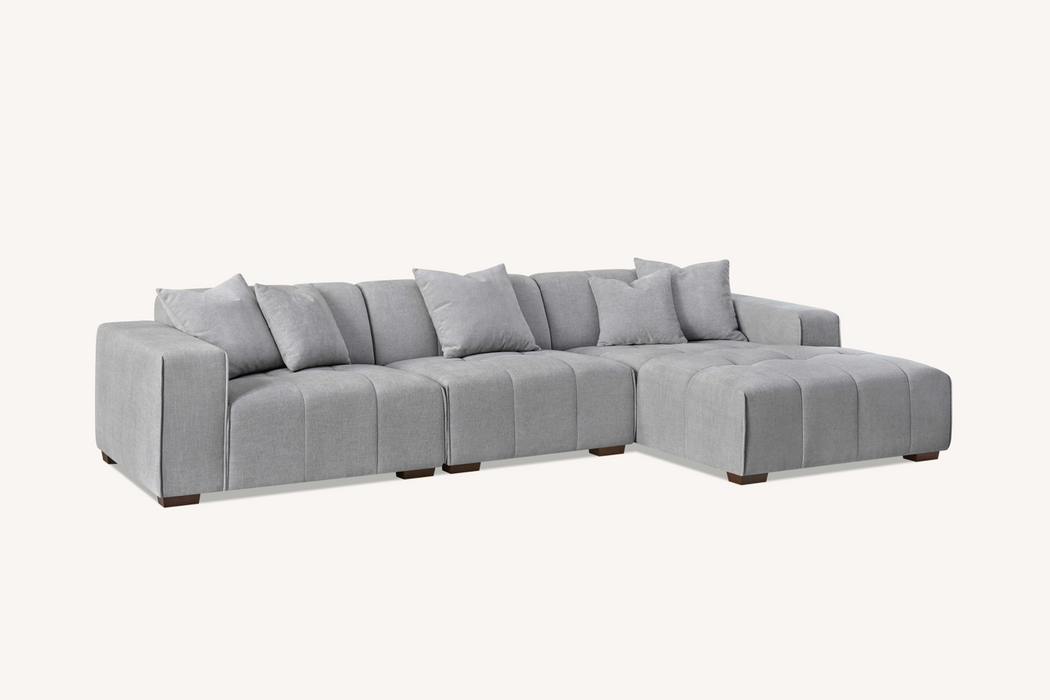 ALUXO® Leonard Right Hand Corner Group in Cloudy Grey Boucle
