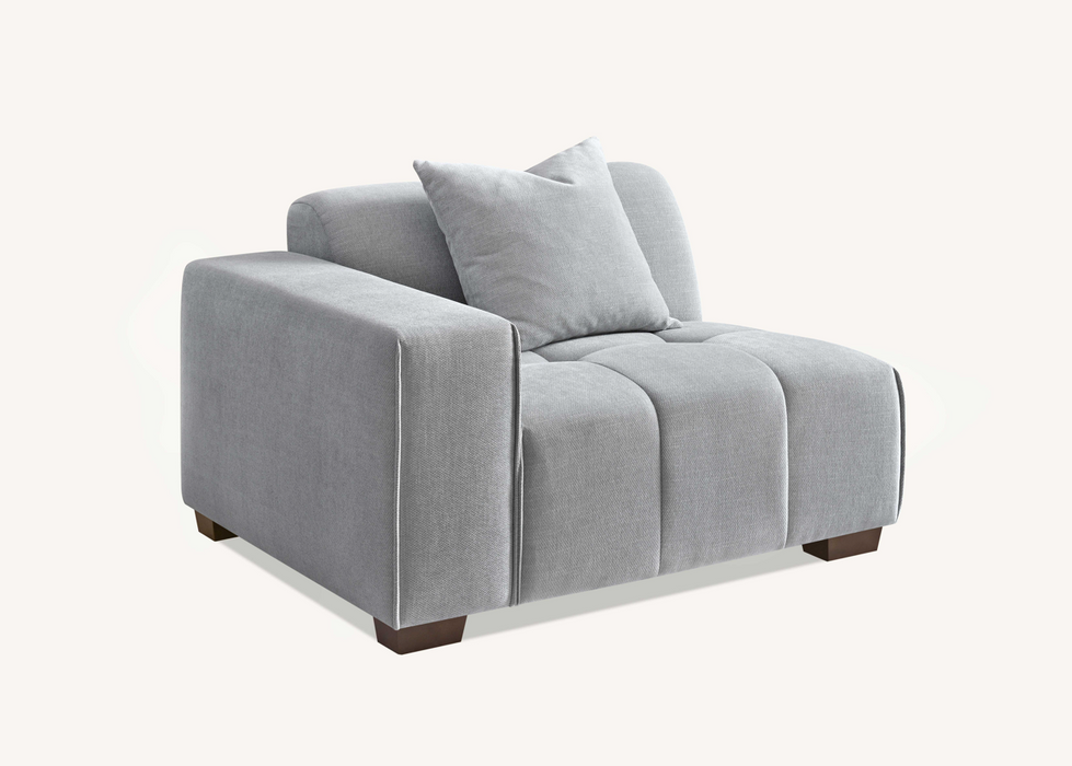 ALUXO® Leonard Right Hand Corner Group in Cloudy Grey Boucle