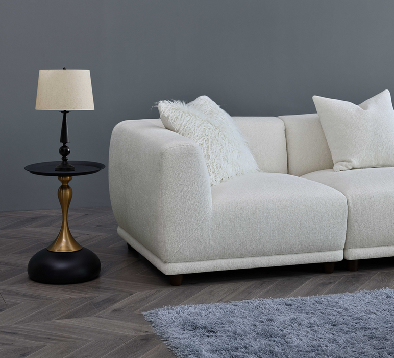 Aluxo Lottie Modular Corner Group In Polar Boucle Corner Sofa
