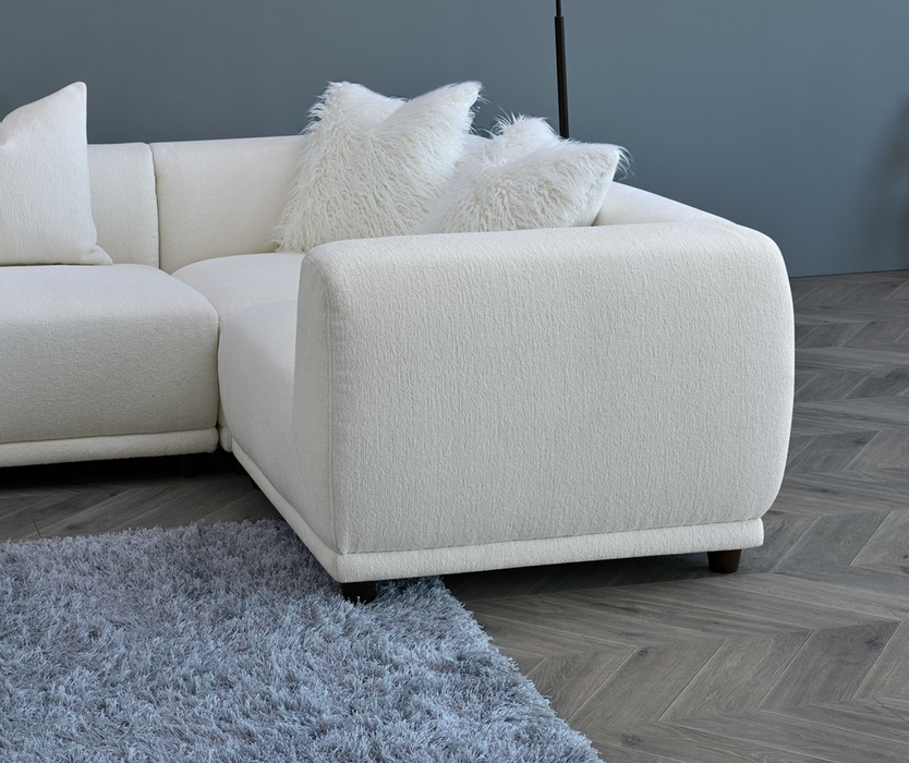 Aluxo Lottie Modular Corner Group In Polar Boucle Corner Sofa