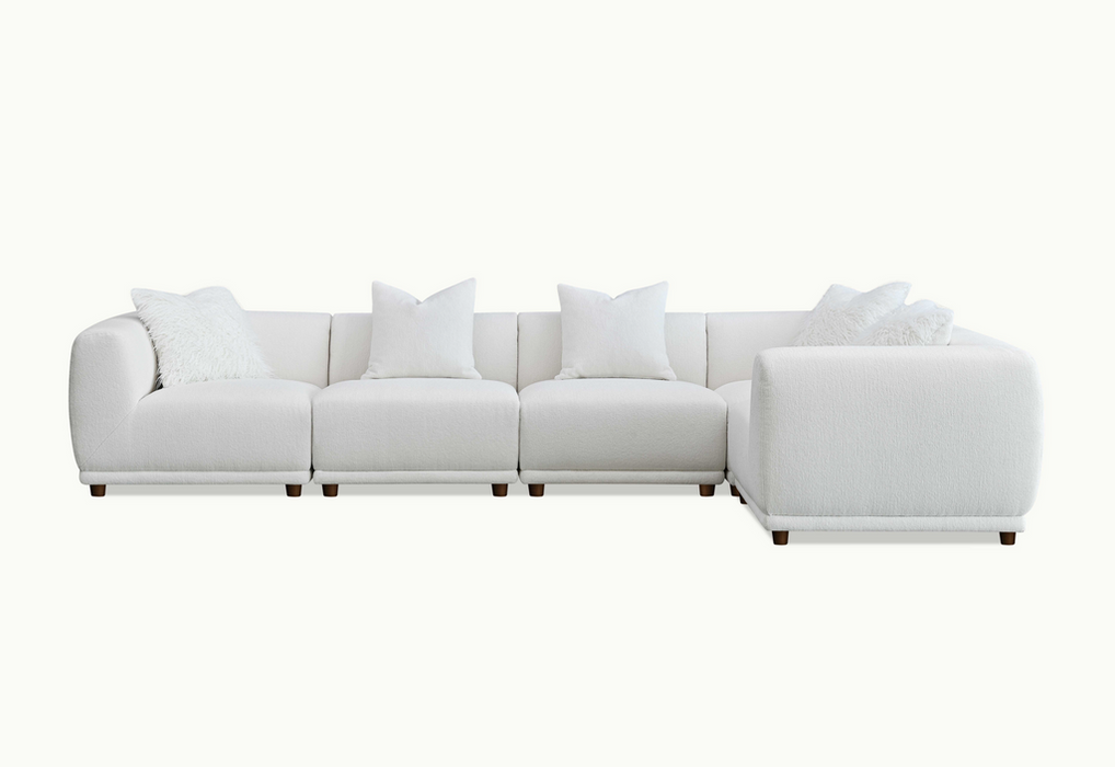 Aluxo Lottie Modular Corner Group In Polar Boucle Corner Sofa