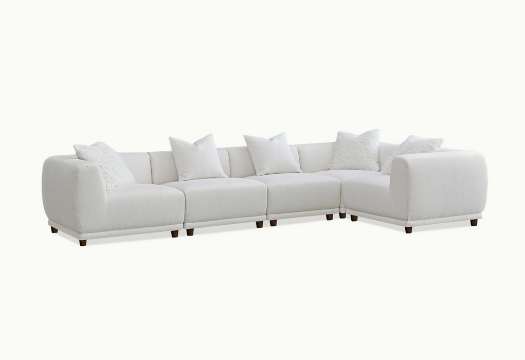 Aluxo Lottie Modular Corner Group In Polar Boucle Corner Sofa