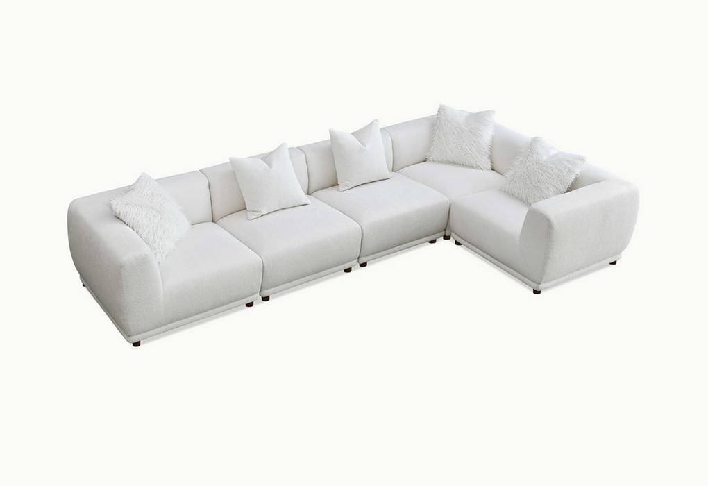 Aluxo Lottie Modular Corner Group In Polar Boucle Corner Sofa