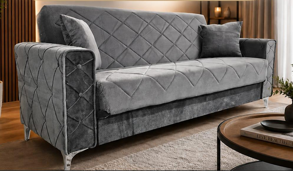 Paris Turkish 3 Seater Ottoman Sofa Bed with Cushions