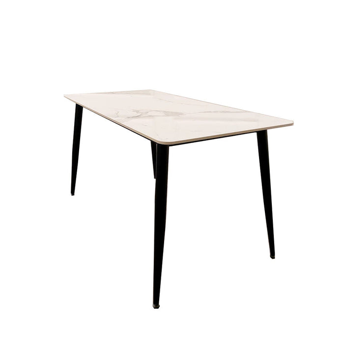 Titus Dining Set Polar White With 4 Remus Chairs